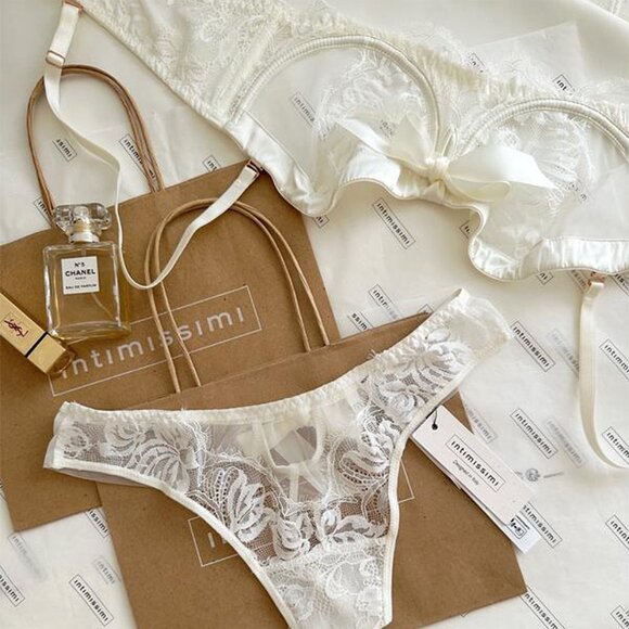 Intimissimi Lingerie 2-piece Bandeau Bra (36D) and Thong (M) Set - Picture 13 of 15